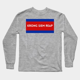 Krong Siem Reap City in Cambodian Flag Colors Long Sleeve T-Shirt